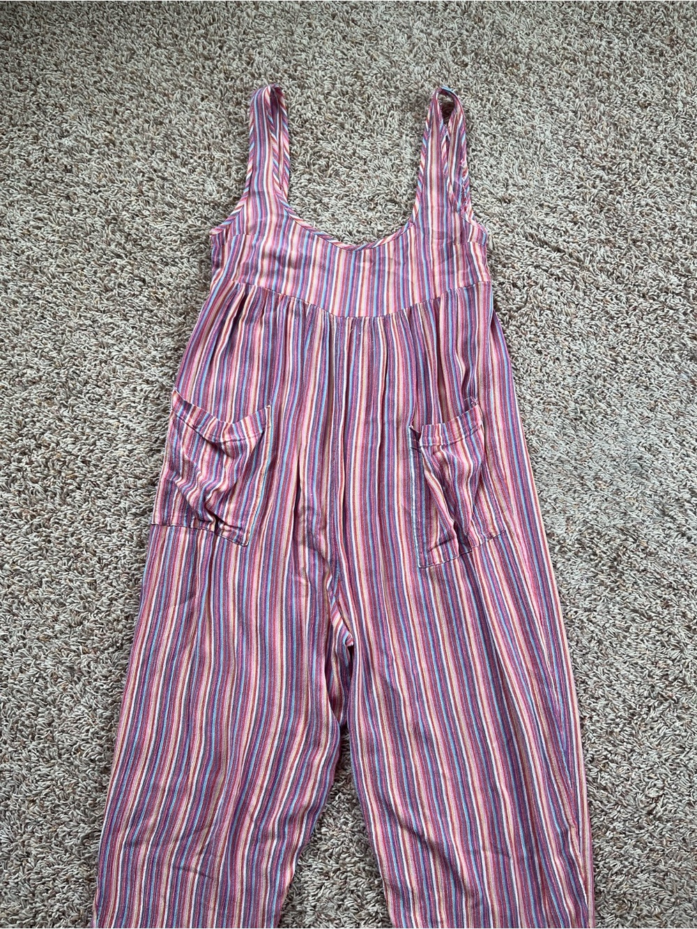 Urban outfitters striped romper💛🩷🩵💜